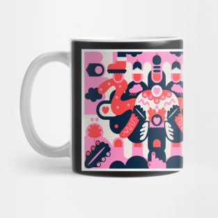 Red and pink abstract Mug